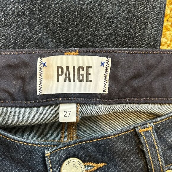 PAIGE Women's Skyline Straight Leg Jeans in Size 27 Raw Hem Dark Wash $239 - Picture 6 of 7